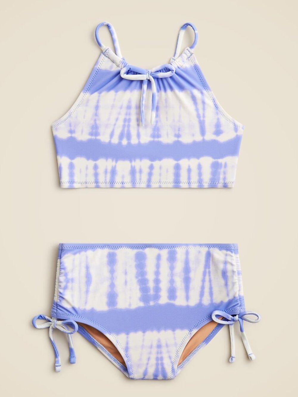 J. Crew Periwinkle Tie-Dye Girls' Bow-Tie Two-Piece Swimsuit/NWT/7